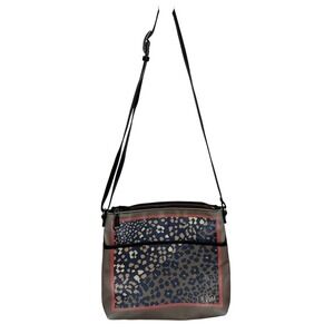 Brighton Vera Ladybug Crossbody Bag Leopard Print‎ Canvas Leather Collectible